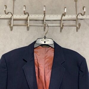 Anderson Little Blazer Men 48R Navy Tweed Winter Flannel Brass Gold Buttons Luxe